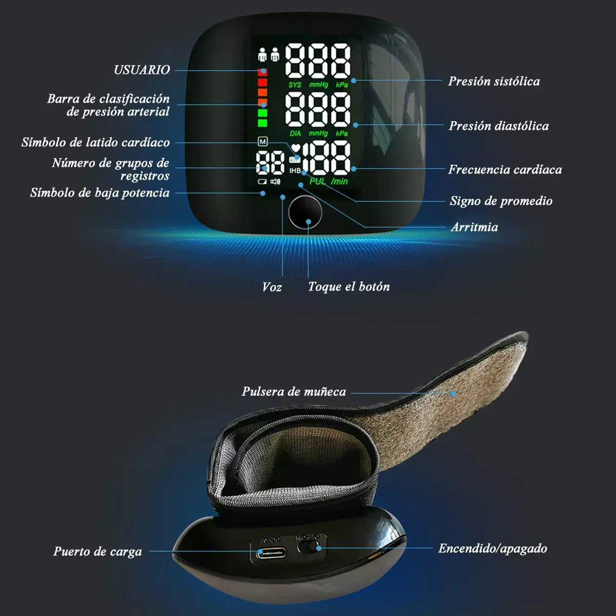 Tensiómetro Toma Presión Premium NEGRO